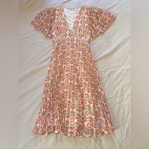 Flying Tomato Pink and Cream Floral Maxi Dress